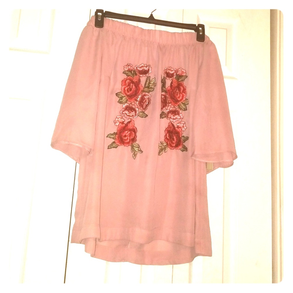 Strapless blouse w/cap sleeves